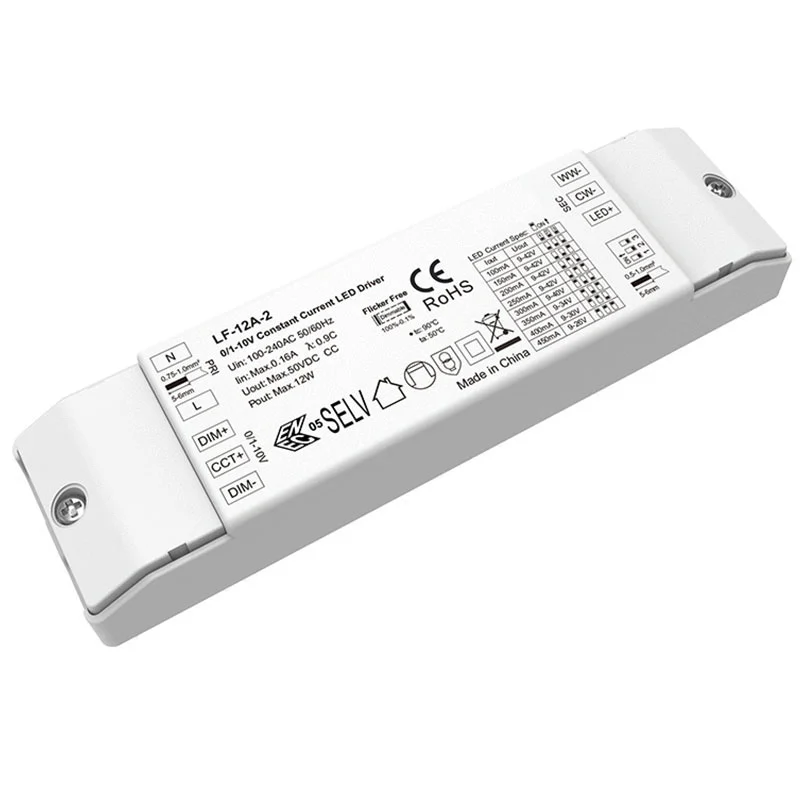 12W konstant strøm 0-10V CCT dæmpbar LED-driver
