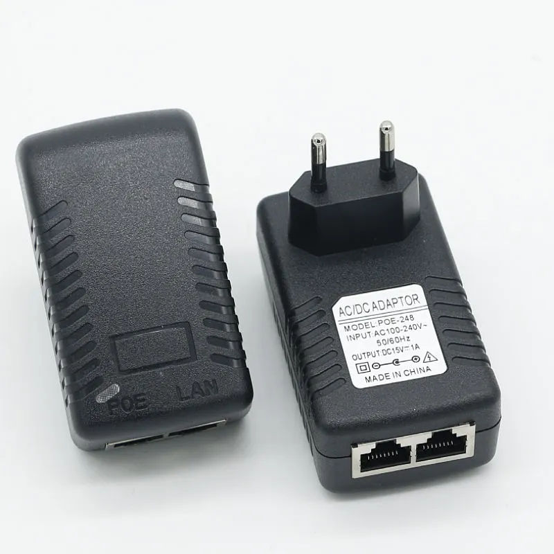 15V 1A vægmonteret eurostik Ethernet POE-injektor