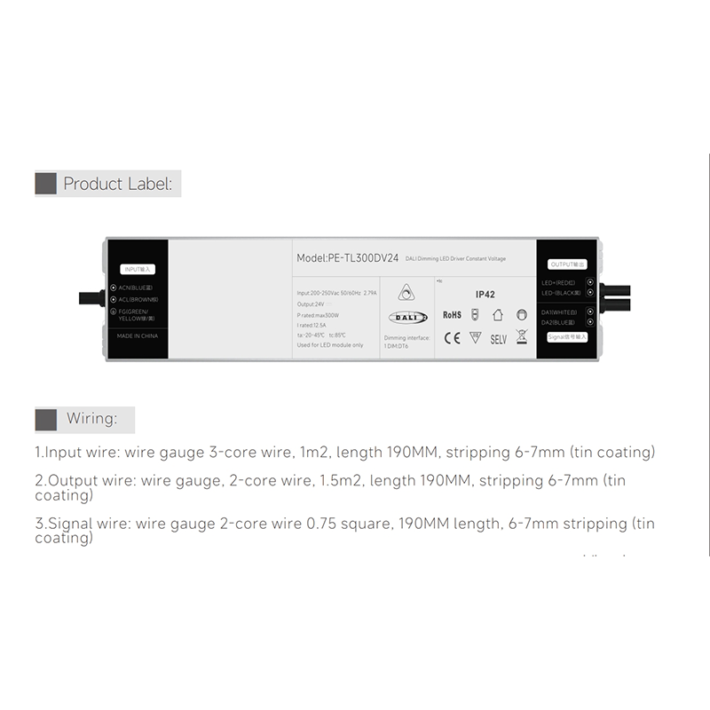 250W Constnat Current DALI Dæmpbar LED-driver