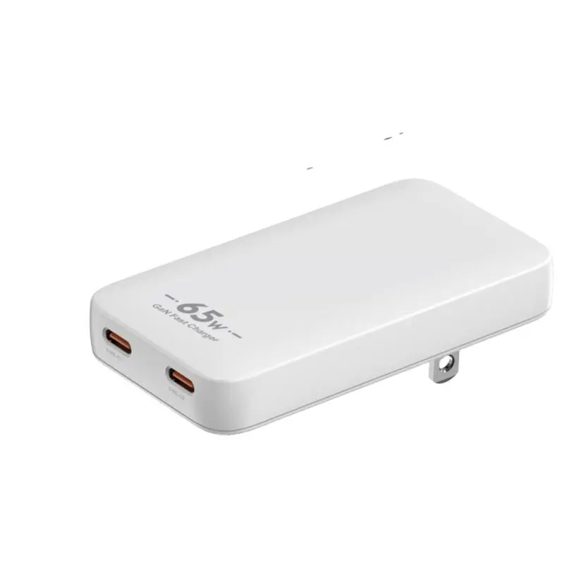 PD65W GaN USB-C Ultratynd vægoplader Dual Port Adapter